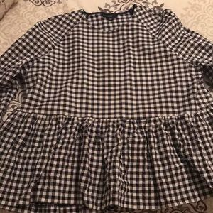 Victoria Beckham for Target gingham peplum Top